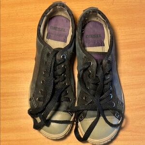 Diesel Black Sneakers with Casual Style and Rubber Sole